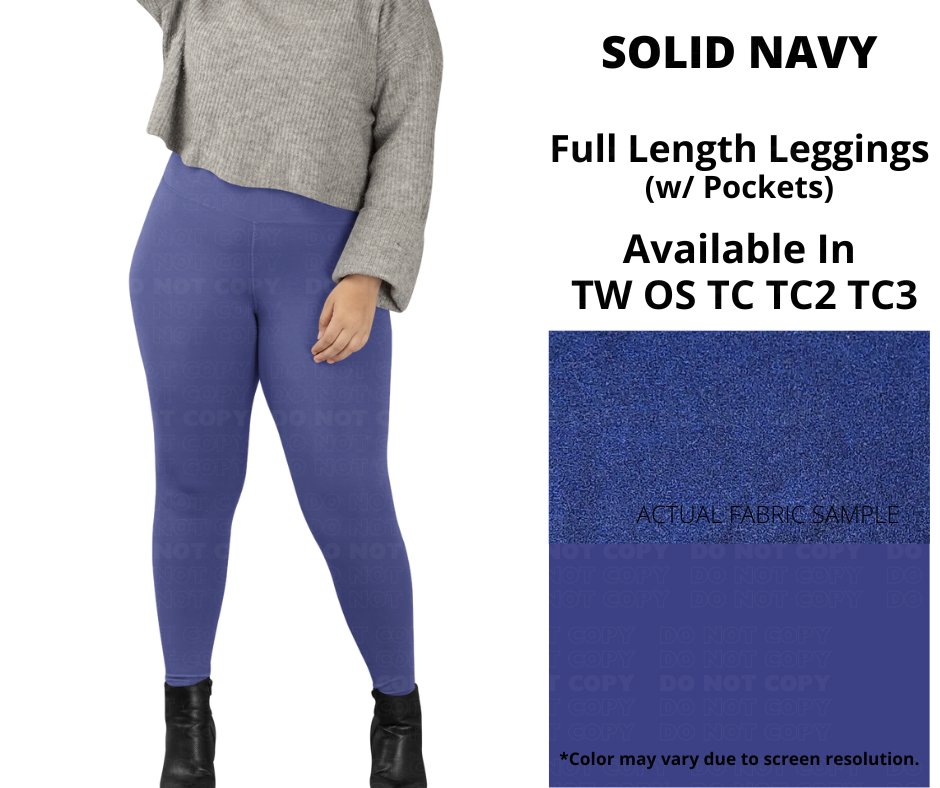 Solid Navy Full Length w/ Pockets - Like A Duchess