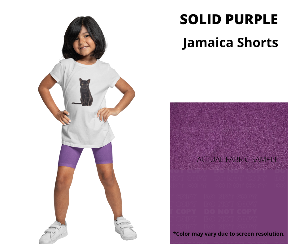 Solid Purple Youth Jamaica Shorts - Like A Duchess