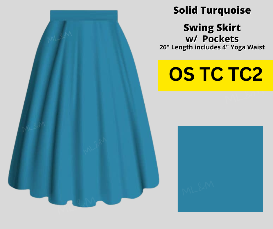 Solid Turquoise Skirt - Like A Duchess