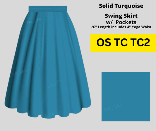 Solid Turquoise Skirt - Like A Duchess