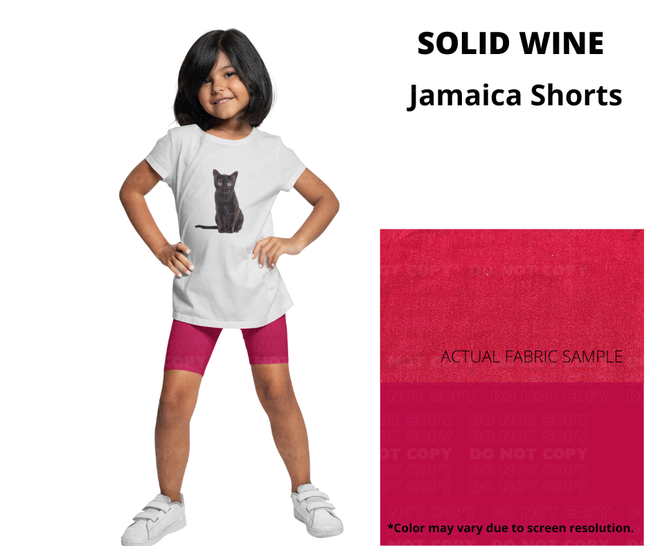 Solid Wine 9" Shorts w/ Pockets - Like A Duchess