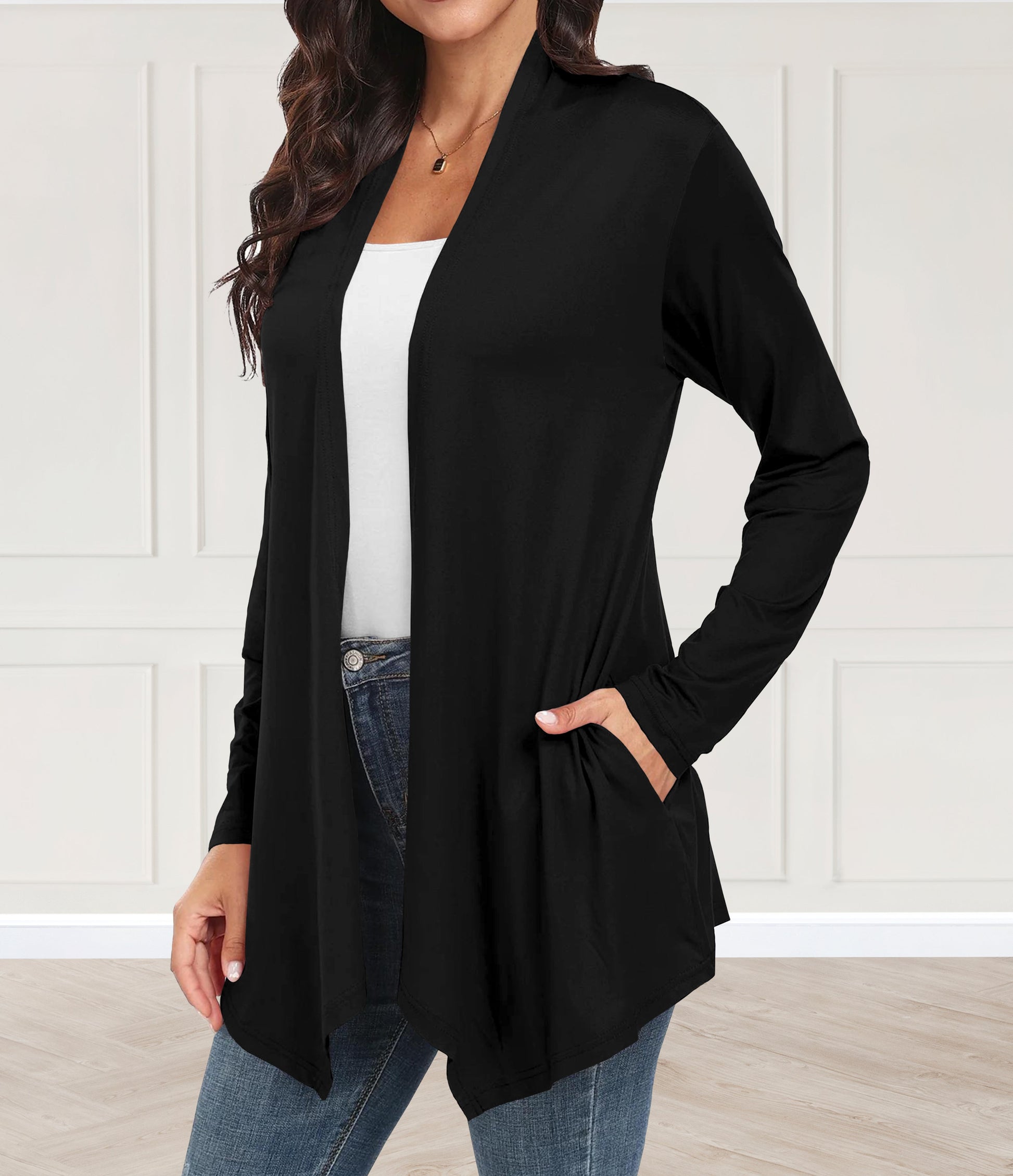 RTS - Solid Black Cardigan with Pockets - Like A Duchess