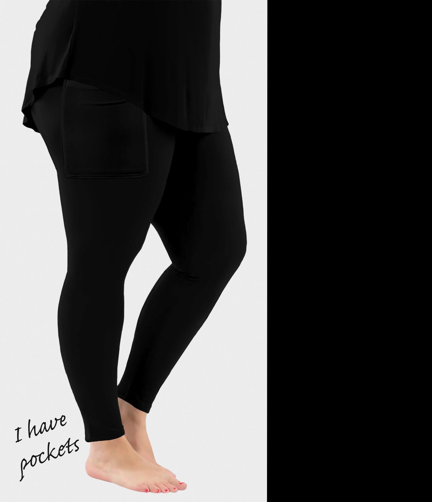 RTS - Solid Black Leggings w/ Pockets - Like A Duchess