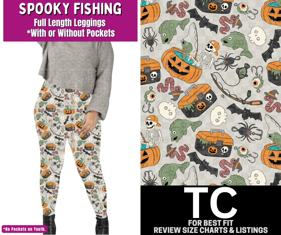 Spooky Fishing Full Length Leggings w/ Pockets - Like A Duchess