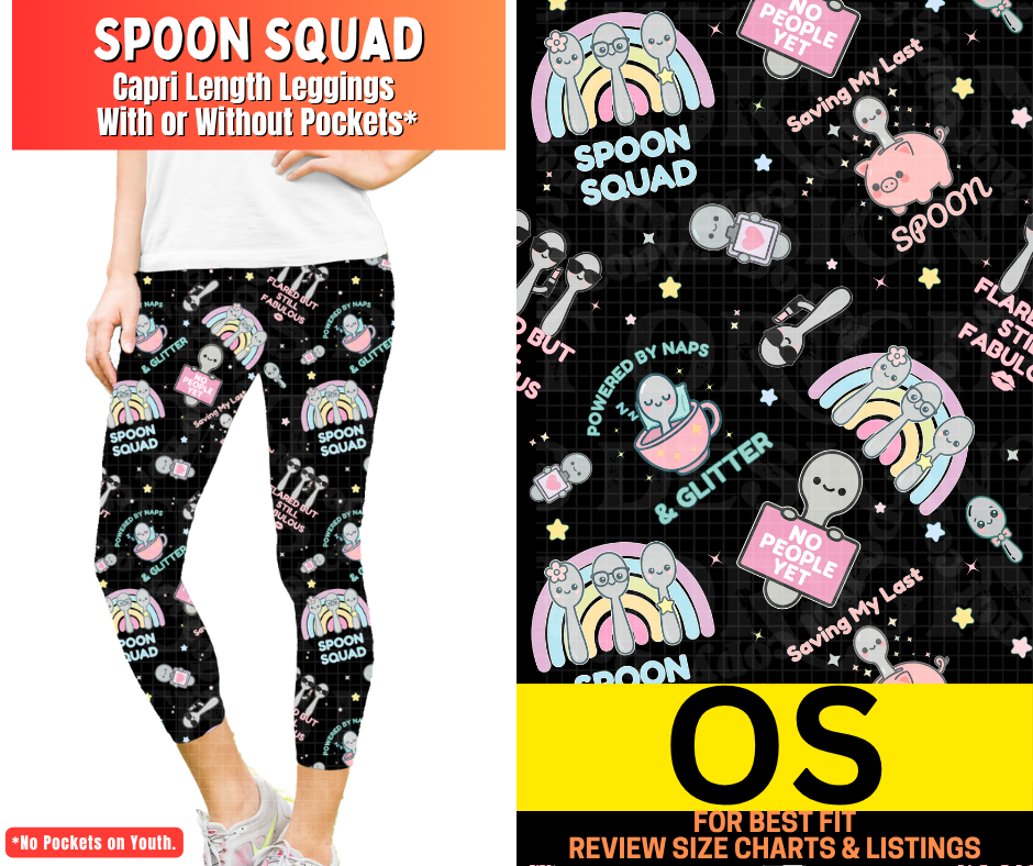 Spoon Squad  Capri Length Leggings w/ Pockets - Like A Duchess