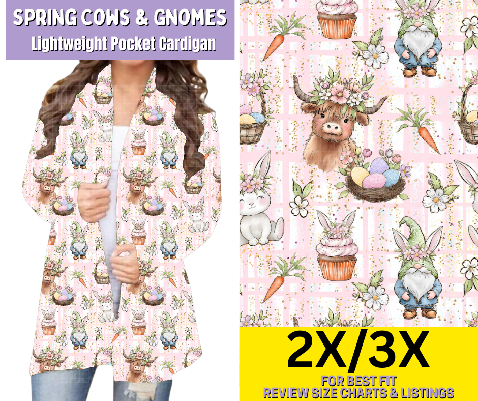 Spring Cows & Gnomes Pocket Cardigan - Like A Duchess