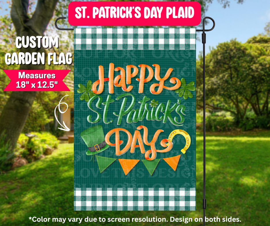 St. Patrick's Day Plaid Garden Flag - Like A Duchess