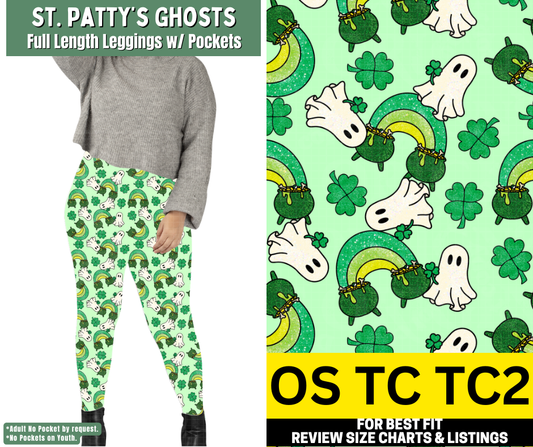 St. Patty's Ghosts Full Length Leggings w/ Pockets - Like A Duchess