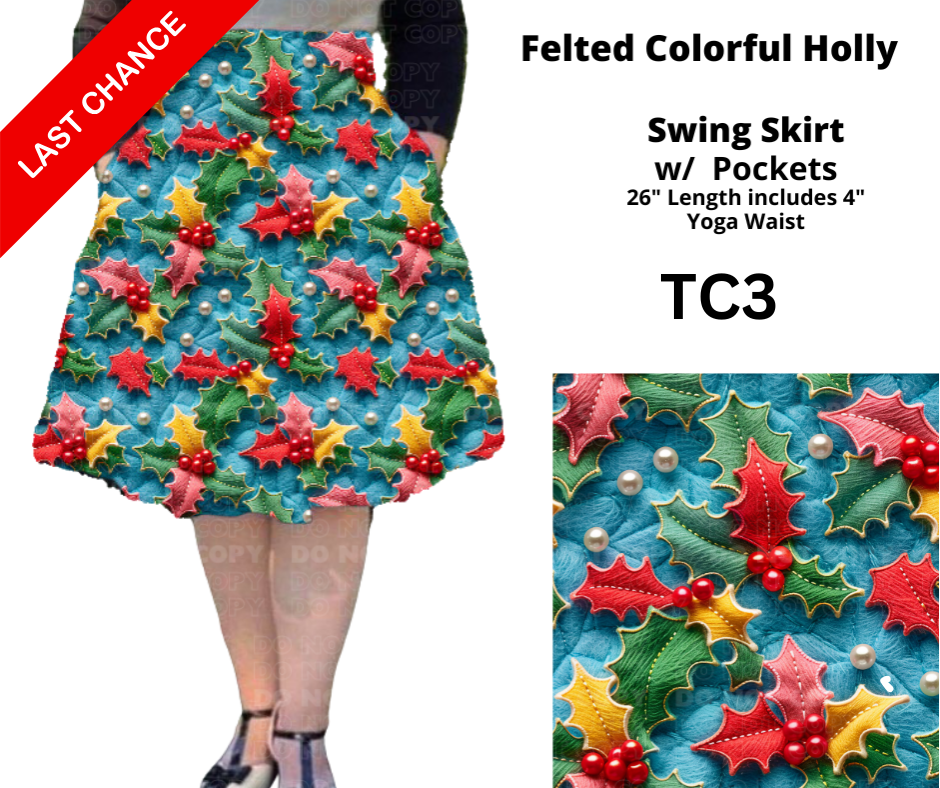 Felted Colorful Holly Swing Skirt - Like A Duchess