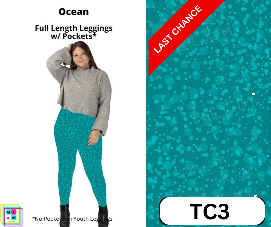 Ocean Full Length Leggings w/ Pockets - Like A Duchess