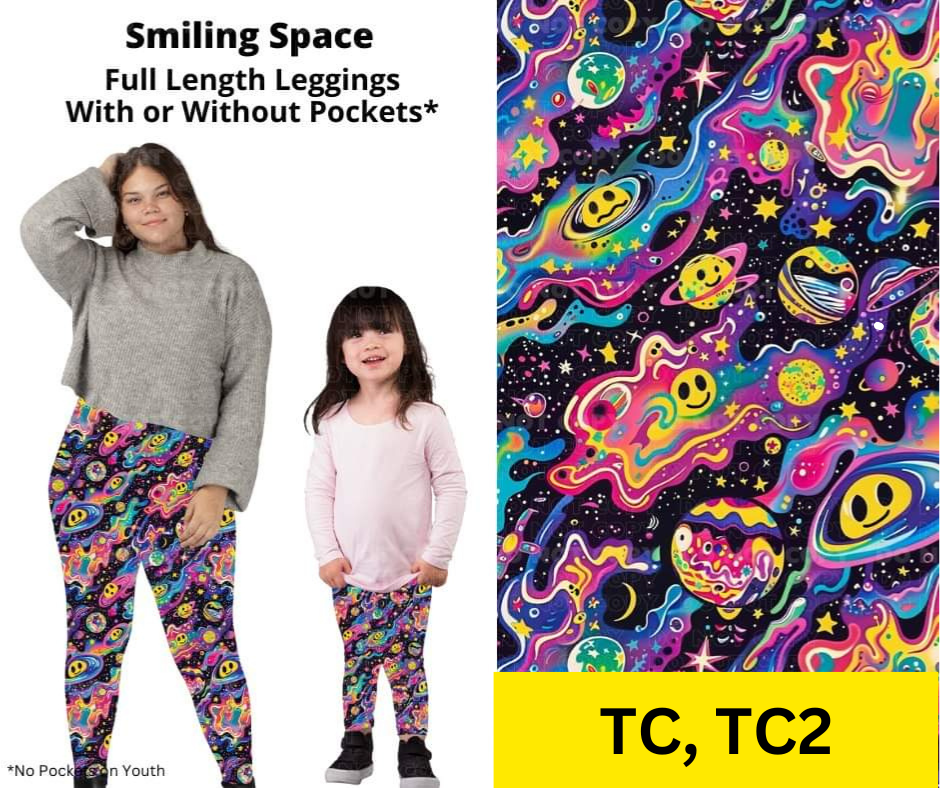 Smiling Space Full Length Leggings w/ Pockets