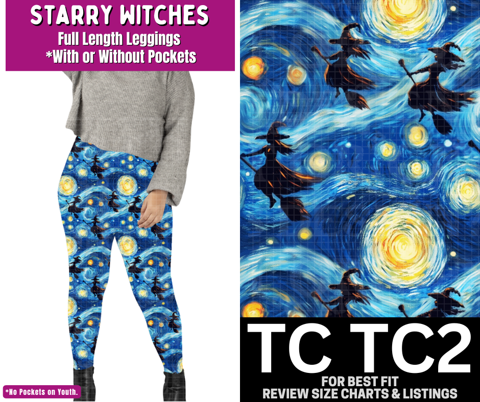 Starry Witches Full Length Leggings w/ Pockets - Like A Duchess