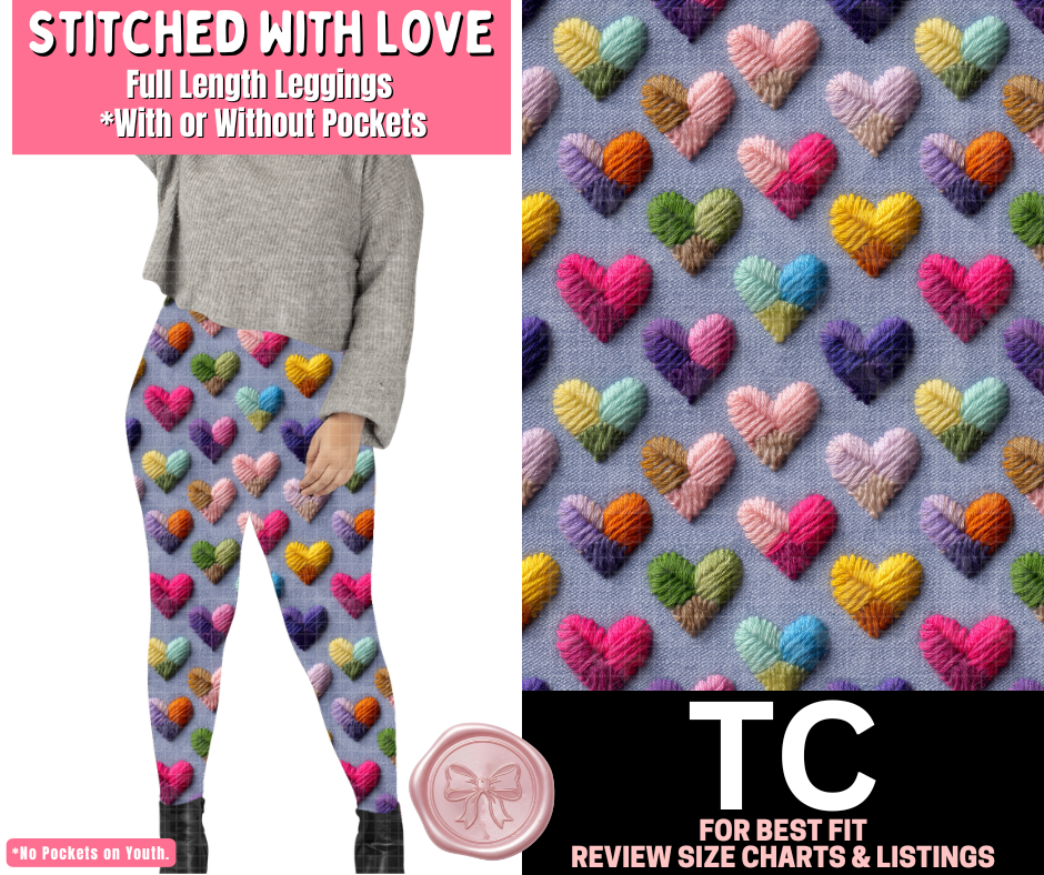 Stitched With Love Full Length Leggings w/ Pockets - Like A Duchess