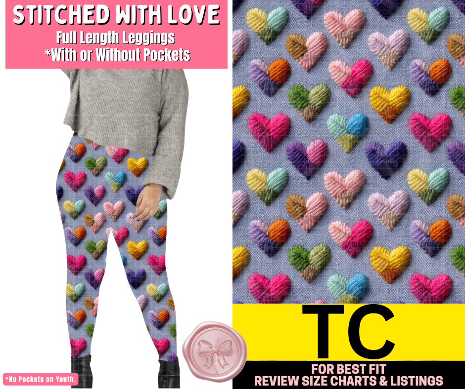 Stitched With Love Full Length Leggings w/ Pockets - Like A Duchess