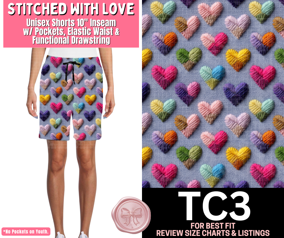 Stitched With Love Unisex Shorts - Like A Duchess