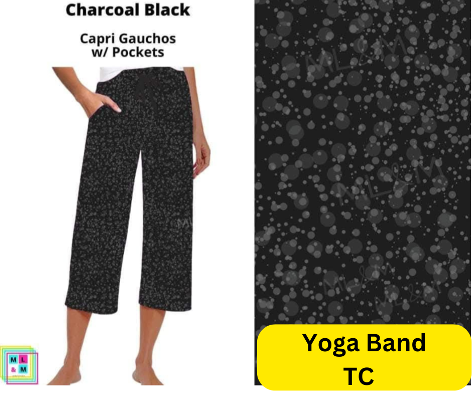 Charcoal Black Capri Gauchos