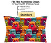 Felted Rainbow Cows Dreamsoft Pillowcase