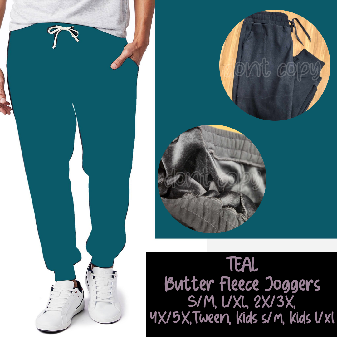 TEAL - BUTTER FLEECE LINED UNISEX JOGGERS - Like A Duchess