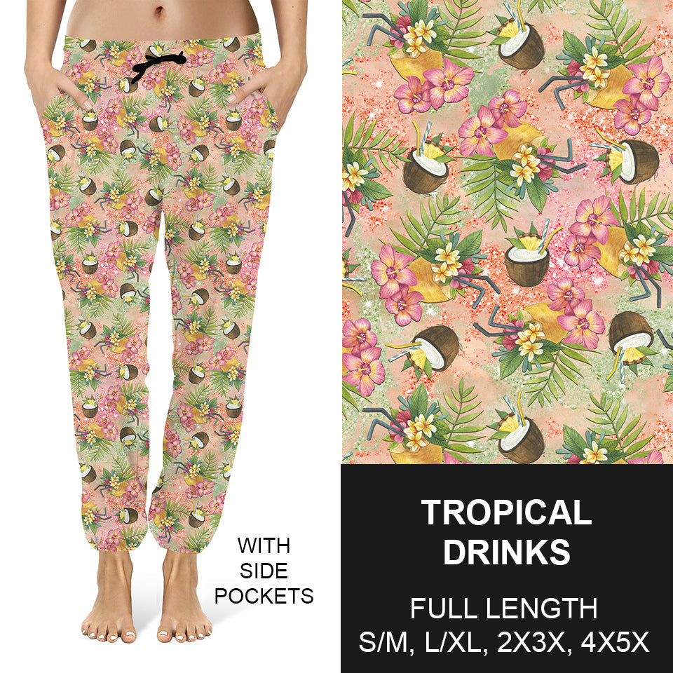 RTS - Tropical Drinks Joggers - Like A Duchess