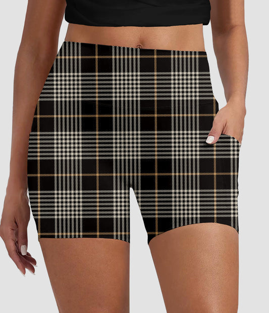 RTS - Talk To Me Plaid Biker Shorts w/ Pockets - Like A Duchess