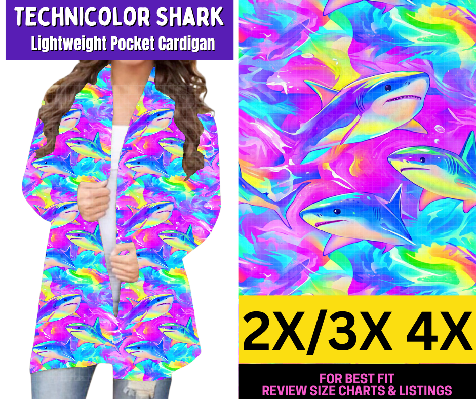 Technicolor Shark Pocket Cardigan - Like A Duchess