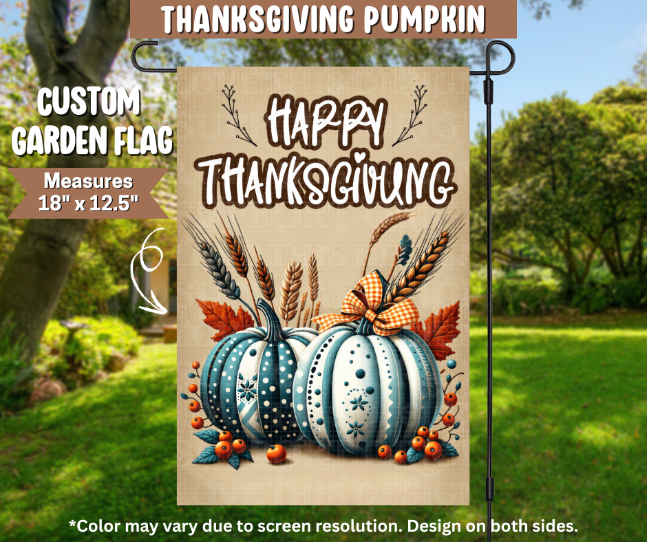 Thanksgiving Pumpkin Garden Flag - Like A Duchess