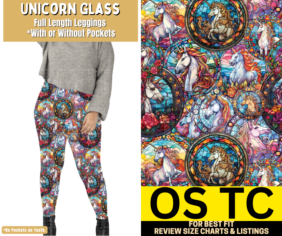 Unicorn Glass Full Length Leggings w/ Pockets - Like A Duchess