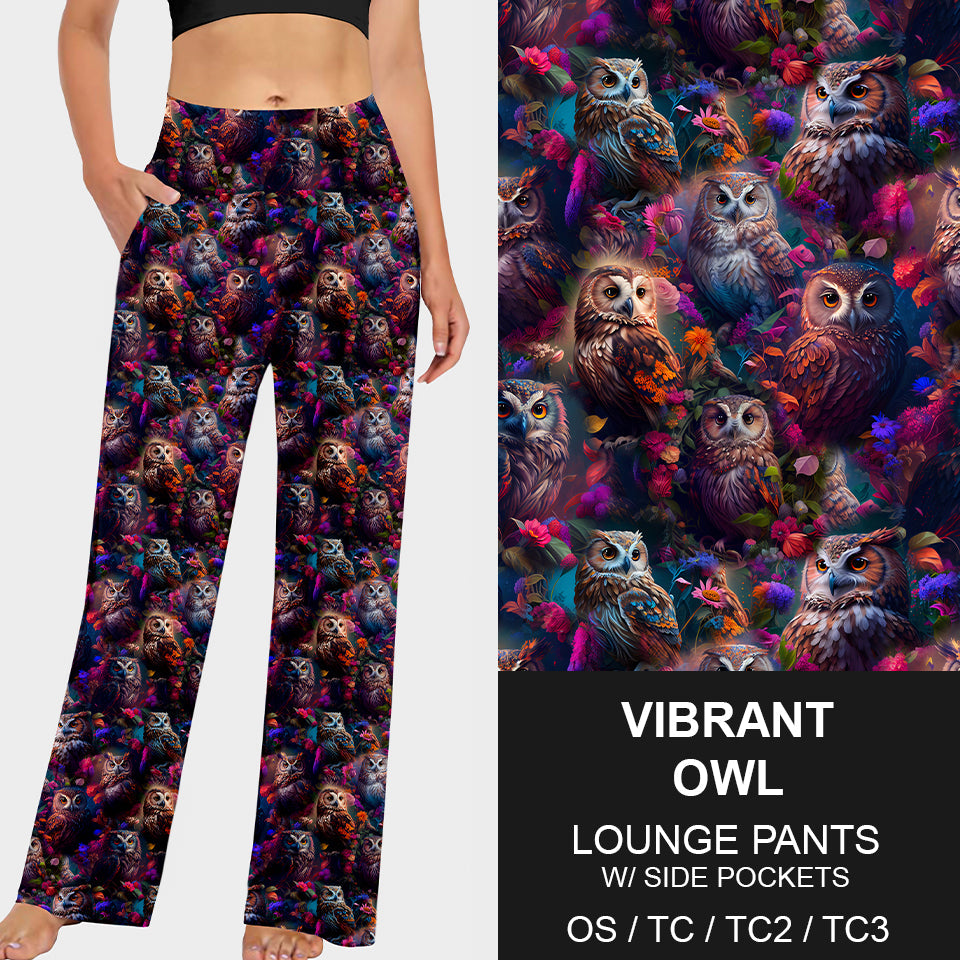 RTS - Vibrant Owl Lounge Pants - Like A Duchess