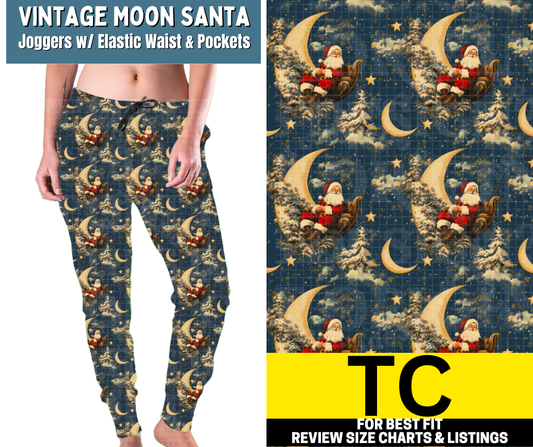 Vintage Moon Santa Fleece Joggers - Like A Duchess