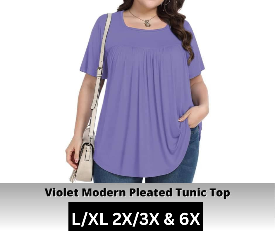 Violet Pleated Tunic Top - Like A Duchess