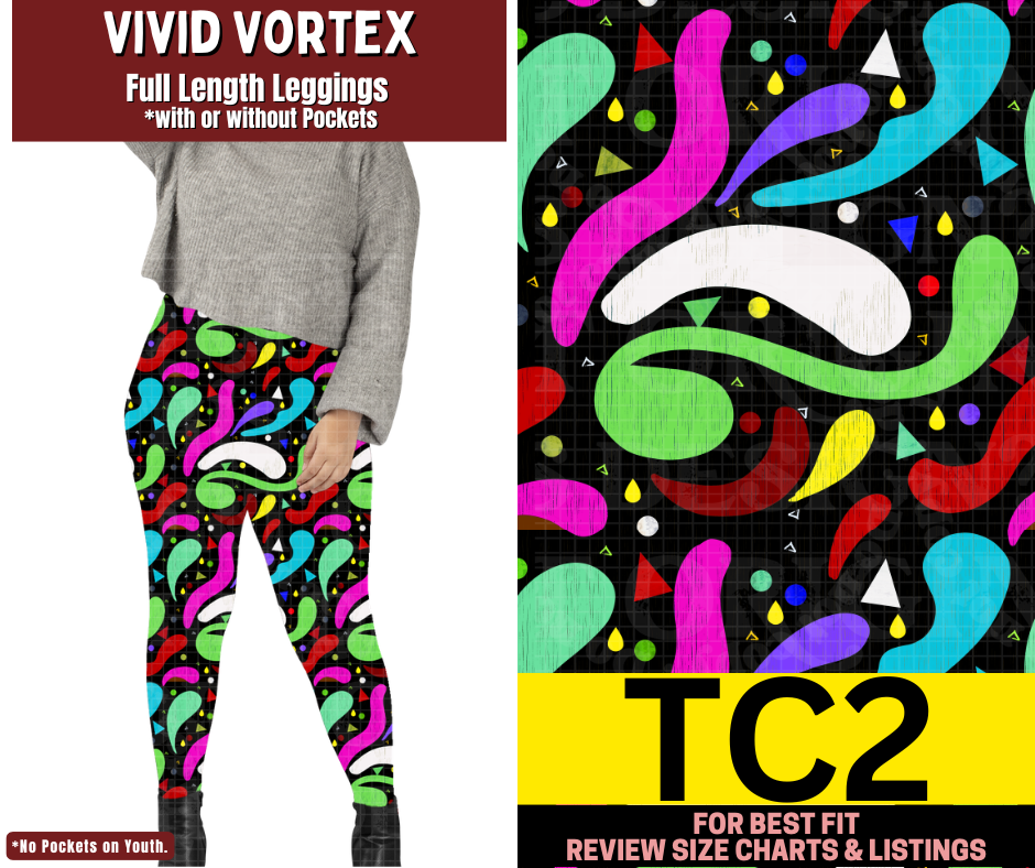 Vivid Vortex Full Length Leggings w/ Pockets - Like A Duchess
