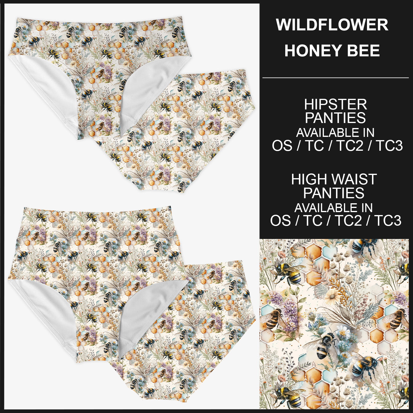 RTS - Wildflower Honey Bee Panties - Like A Duchess