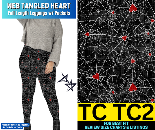 Web Tangled Heart Full Length Leggings w/ Pockets - Like A Duchess