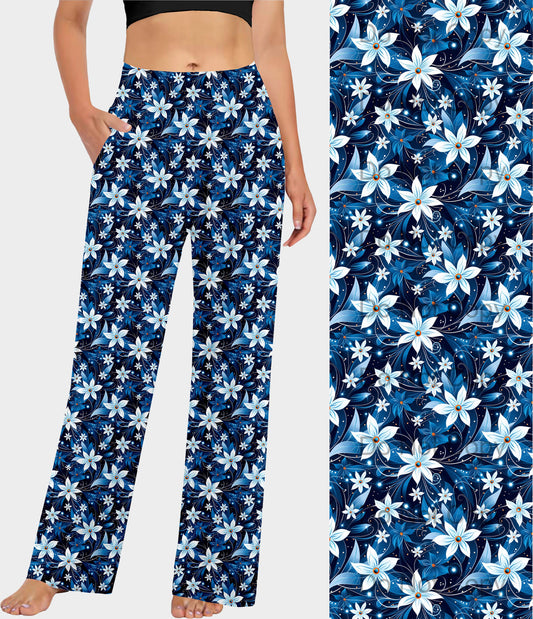 RTS - White Blooms Lounge Pants - Like A Duchess