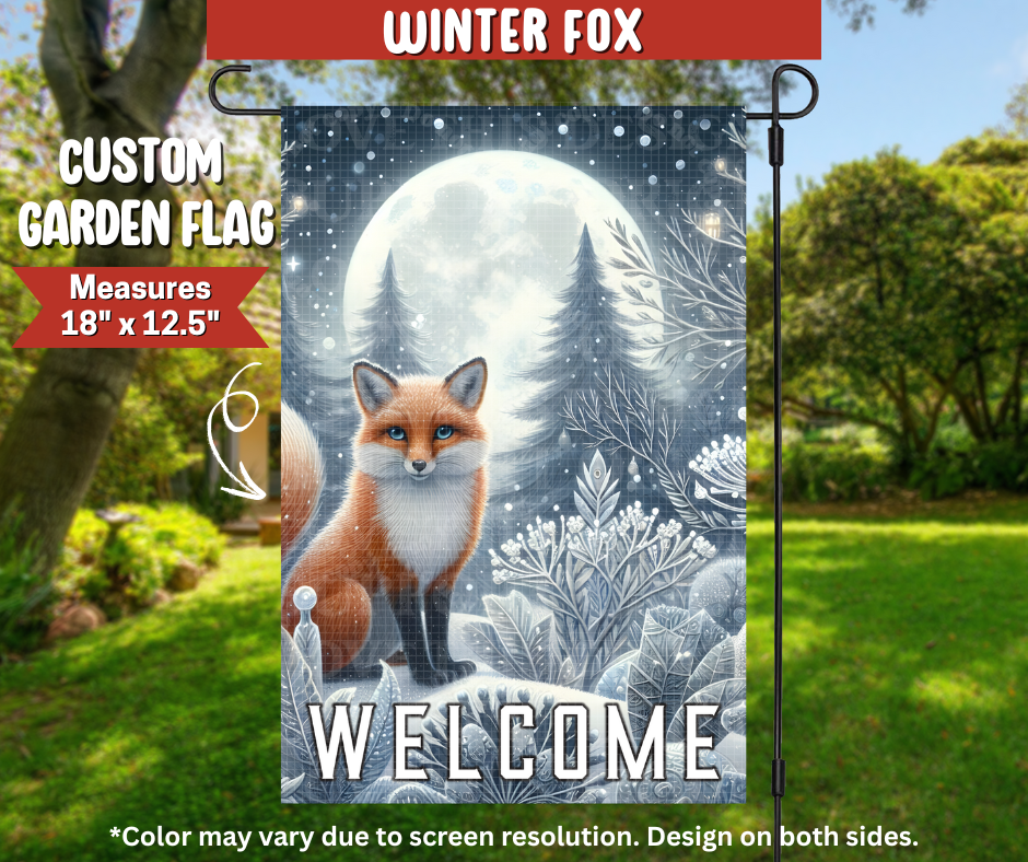 Winter Fox Garden Flag - Like A Duchess