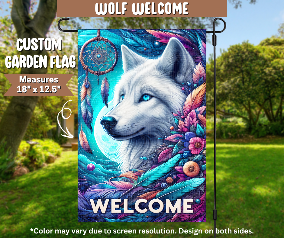 Wolf Welcome Garden Flag - Like A Duchess