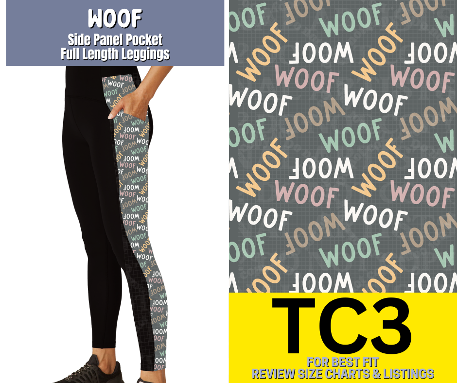 Woof Side Panel Pocket Full Length Leggings - Like A Duchess