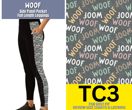 Woof Side Panel Pocket Full Length Leggings - Like A Duchess