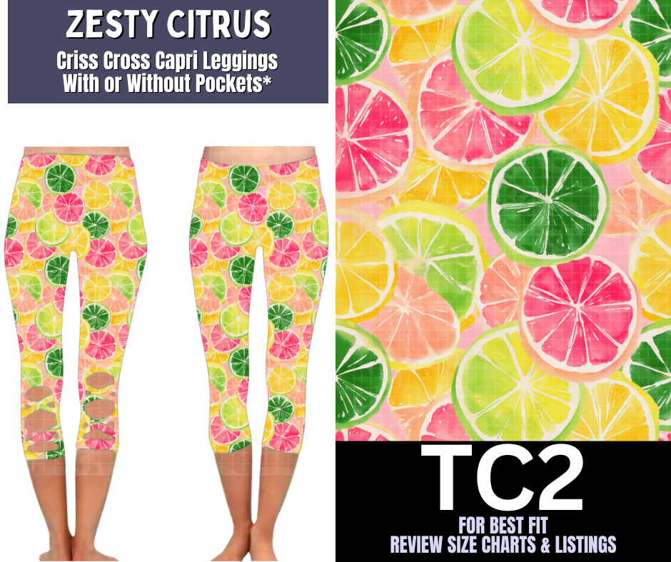 Zesty Citrus Criss Cross Capri w/ Pockets - Like A Duchess