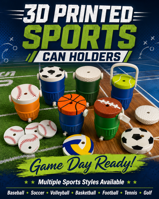 SPORTS THEMED-3D PRINTED CUSTOM 12 OUNCE CAN HOLDERS - Like A Duchess