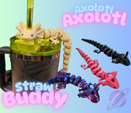 Axolotl- 3D PRINTED STRAW BUDDY - Like A Duchess