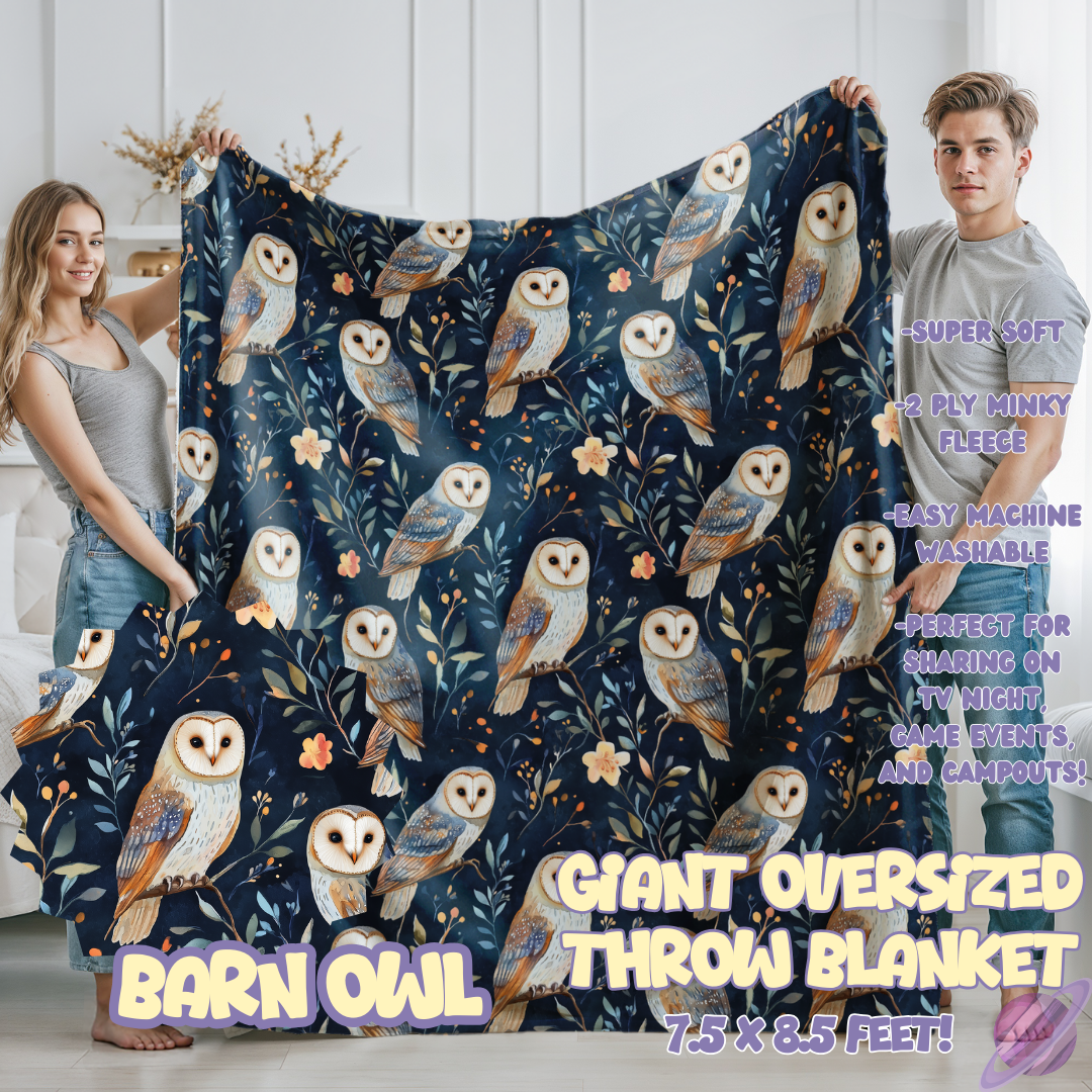 BARN OWL- OVERSIZED THROW BLANKET - Like A Duchess