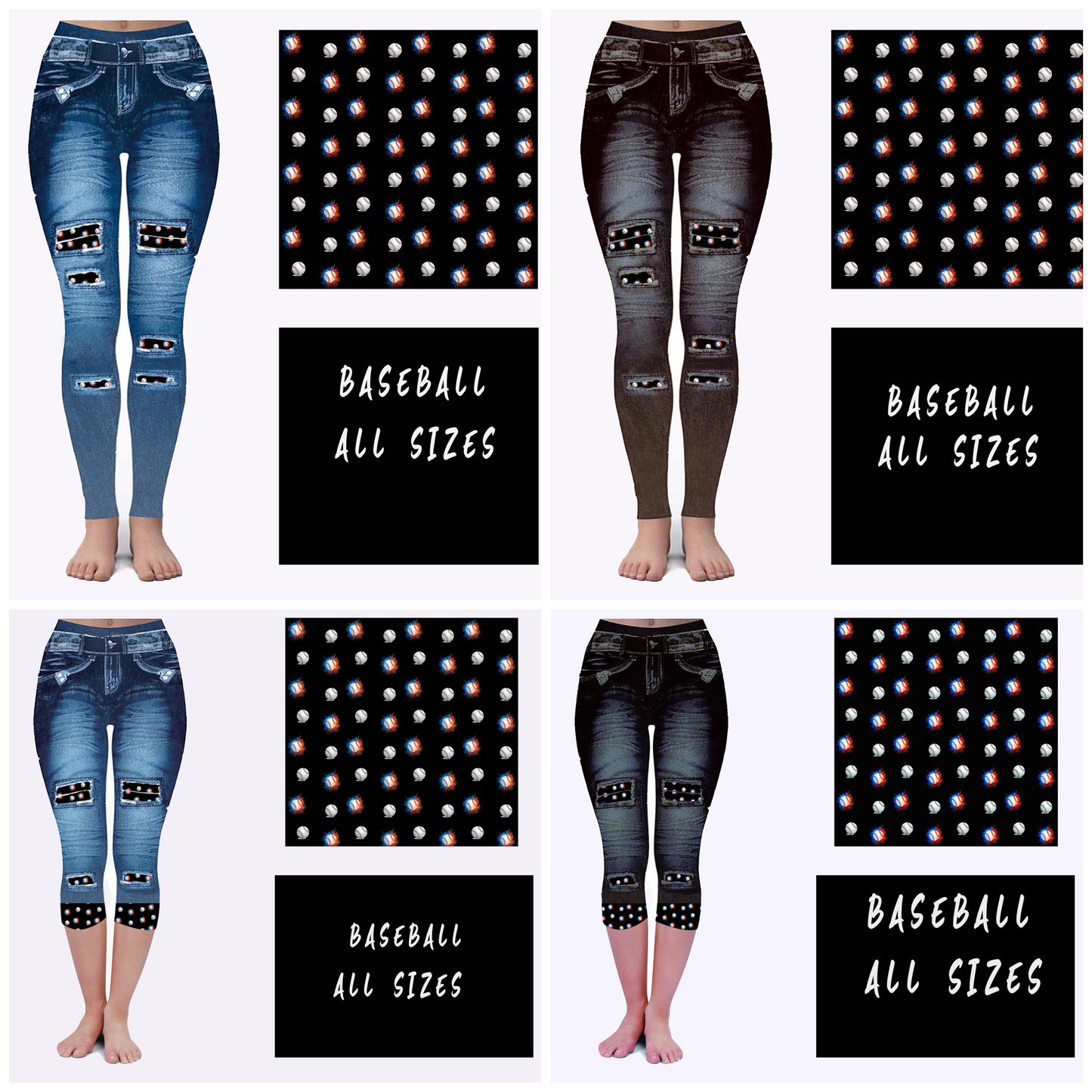 LEGGING JEAN RUN-BASEBALL (ACTIVE BACK POCKETS) - Like A Duchess