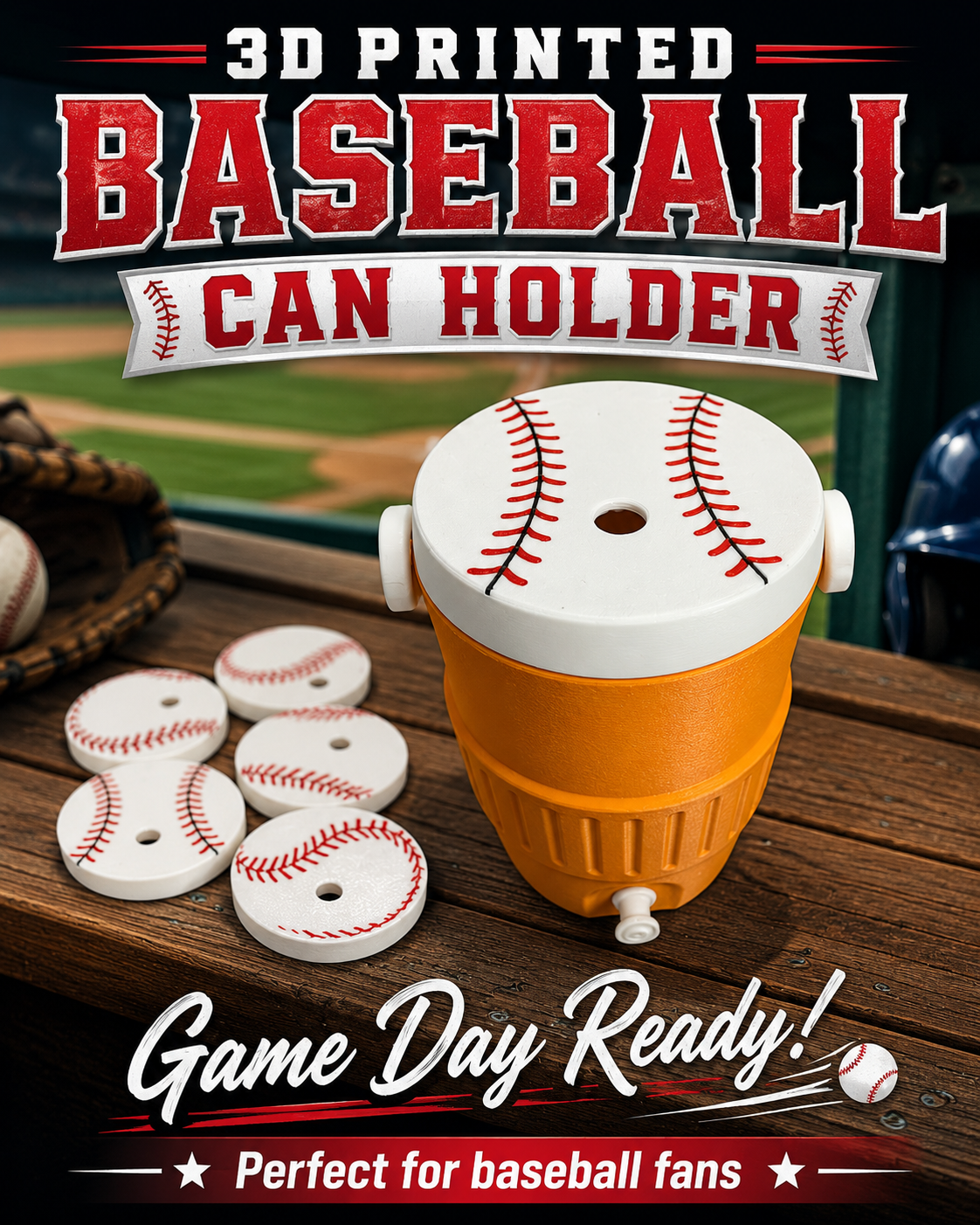 SPORTS THEMED-3D PRINTED CUSTOM 12 OUNCE CAN HOLDERS - Like A Duchess