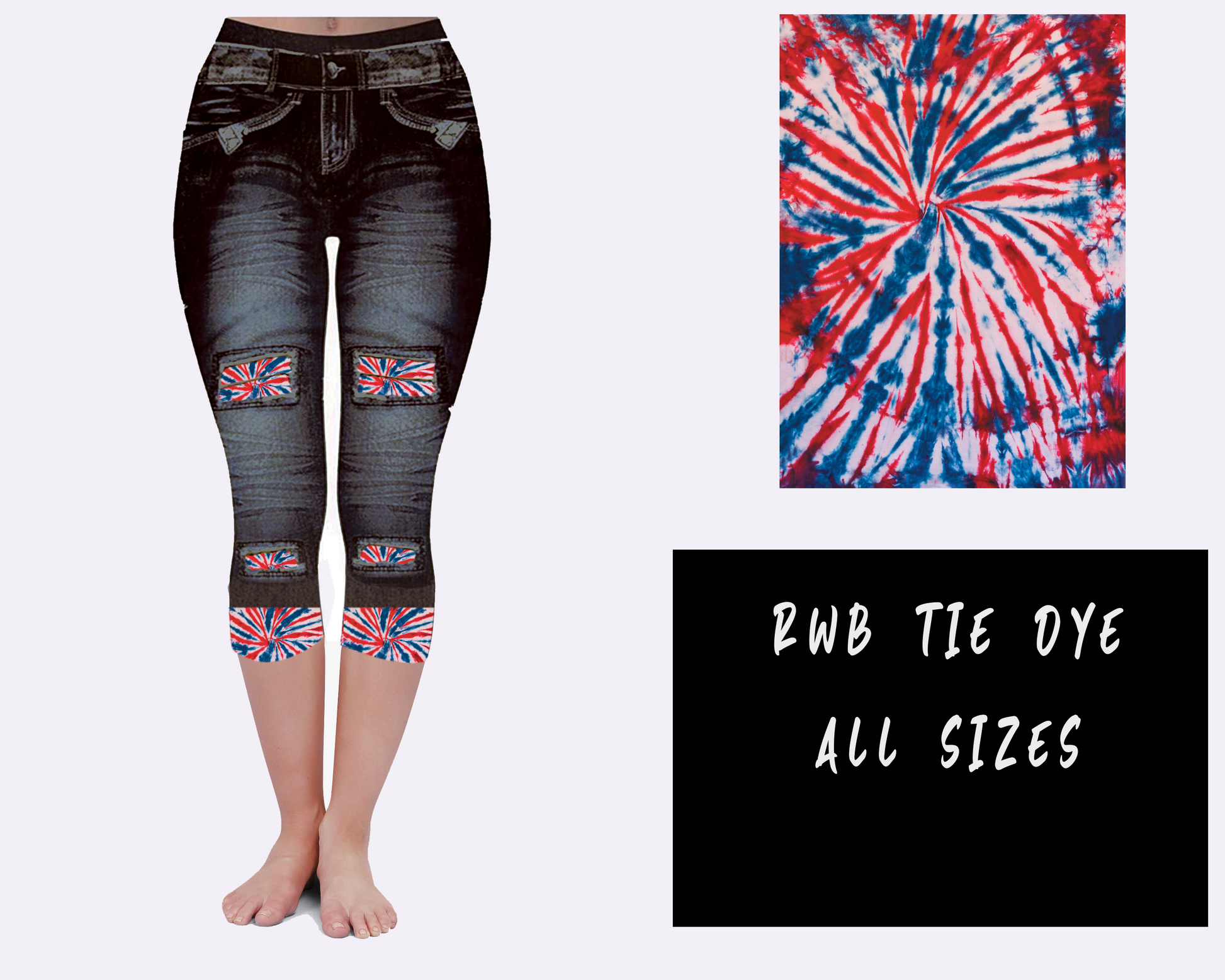 LEGGING JEAN RUN-RWB TIE DYE (ACTIVE BACK POCKETS) - Like A Duchess