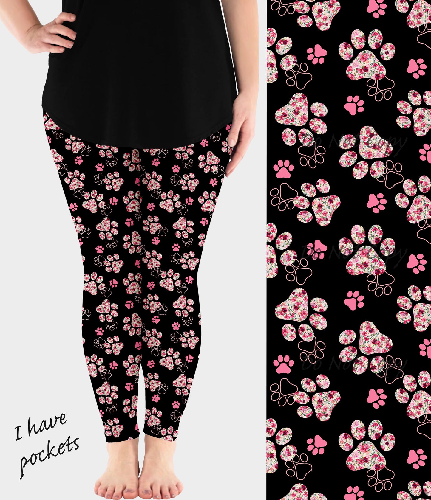 RTS - Blushing Paws Leggings w/ Pockets - Like A Duchess