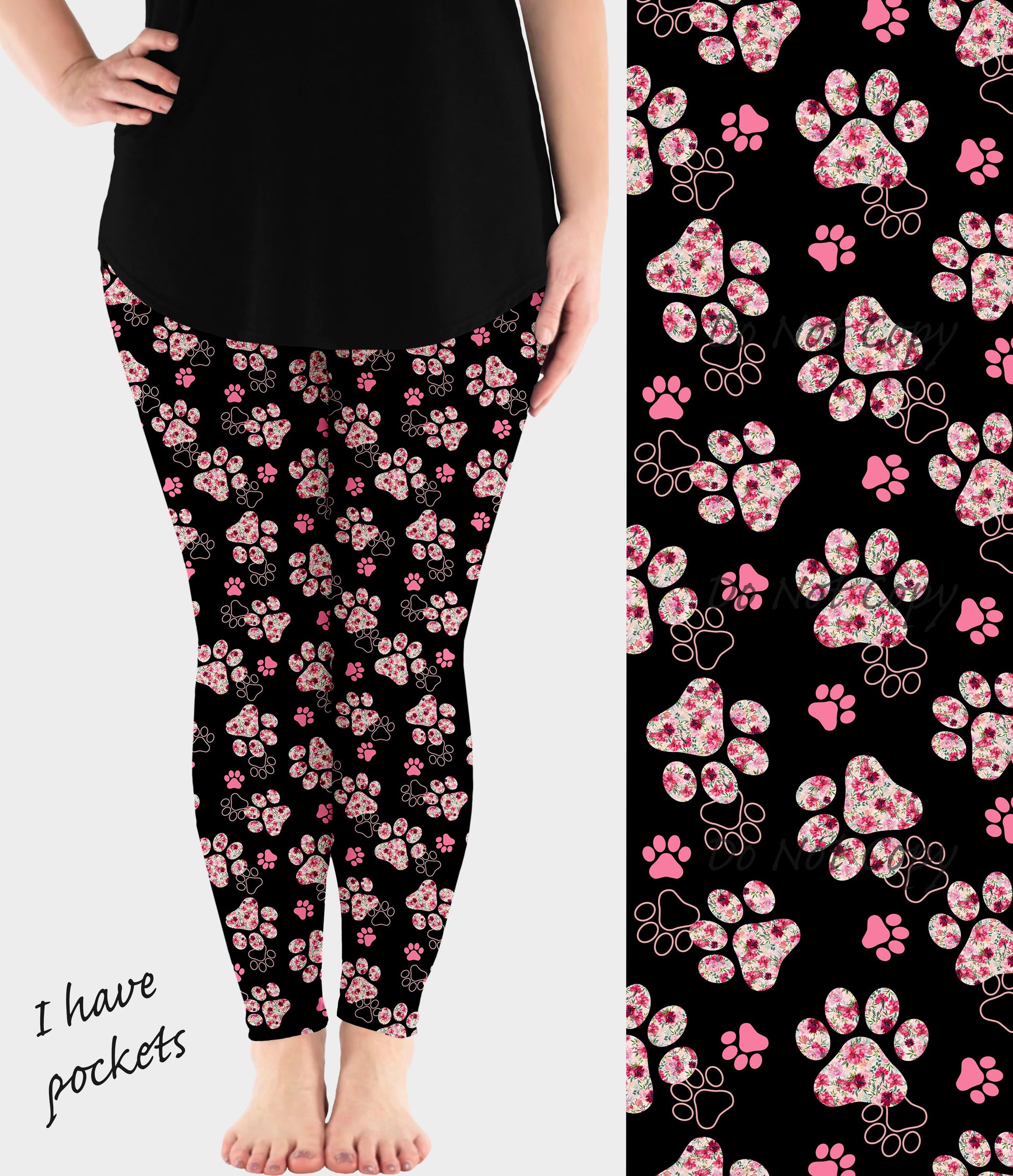 RTS - Blushing Paws Leggings w/ Pockets - Like A Duchess