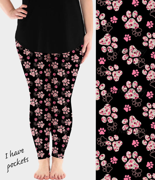 RTS - Blushing Paws Leggings w/ Pockets - Like A Duchess