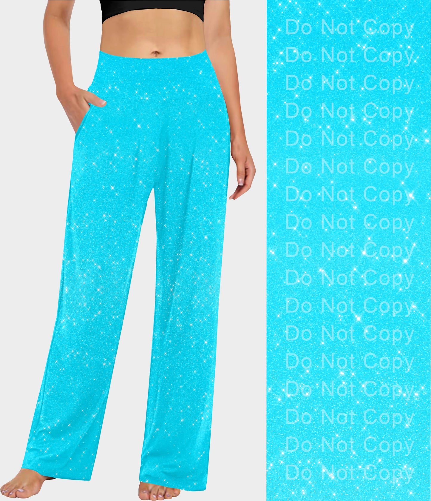 RTS - Bright Blue Sparkle Lounge Pants - Like A Duchess