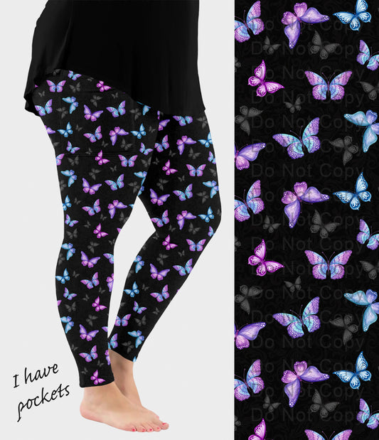 RTS - Butterflies Leggings w/ Pockets - Like A Duchess